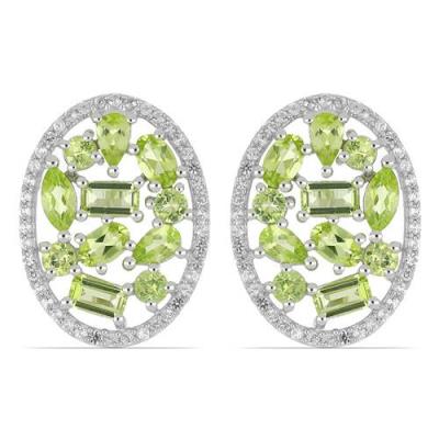 BUY 925 SILVER NATURAL PERIDOT GEMSTONE  EARRINGS